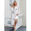imageZeagoo Long Sleeve Dresses for Women 2025 Fall Winter Casual Flowy ALine Boho Midi Party Long Dress with PocketsWhite Floral