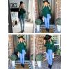 imageZeagoo Womens Flannel Shirts LongRoll Up Sleeve Collared Button Down Plaid Shirt Casual Work Tops1green