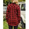 imageZeagoo Womens Flannel Shirts LongRoll Up Sleeve Collared Button Down Plaid Shirt Casual Work Tops1red