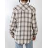 imageZeagoo Womens Flannel Shirts LongRoll Up Sleeve Collared Button Down Plaid Shirt Casual Work TopsKhakipat12