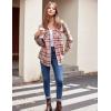 imageZeagoo Womens Flannel Shirts LongRoll Up Sleeve Collared Button Down Plaid Shirt Casual Work TopsZpink Plaid