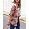 imageZeagoo Womens Flannel Shirts LongRoll Up Sleeve Collared Button Down Plaid Shirt Casual Work TopsZpink Plaid