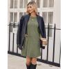 imageZeagoo Womens Knit Dress with Puff Sleeves for Fall ampamp Winter  Round Neck Casual Tunic DressArmy Green