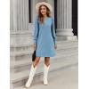 imageZeagoo Womens Knit Dress with Puff Sleeves for Fall ampamp Winter  Round Neck Casual Tunic DressBlue