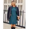 imageZeagoo Womens Knit Dress with Puff Sleeves for Fall ampamp Winter  Round Neck Casual Tunic DressBlue Green