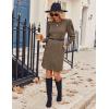 imageZeagoo Womens Knit Dress with Puff Sleeves for Fall ampamp Winter  Round Neck Casual Tunic DressBrown
