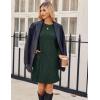 imageZeagoo Womens Knit Dress with Puff Sleeves for Fall ampamp Winter  Round Neck Casual Tunic DressDeep Green