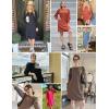 imageZeagoo Womens Knit Dress with Puff Sleeves for Fall ampamp Winter  Round Neck Casual Tunic DressLight Brown