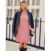imageZeagoo Womens Knit Dress with Puff Sleeves for Fall ampamp Winter  Round Neck Casual Tunic DressLight Pink