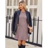 imageZeagoo Womens Knit Dress with Puff Sleeves for Fall ampamp Winter  Round Neck Casual Tunic DressPale Pink