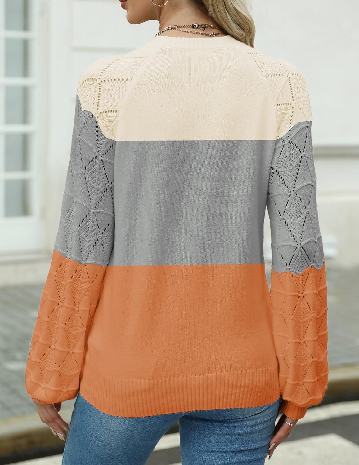 imageZeagoo Womens Sweaters 2025 Long Sleeve Crew Neck Lightweight Pullover Knitted Cute Fall Fashion TopsZ1 Caramel