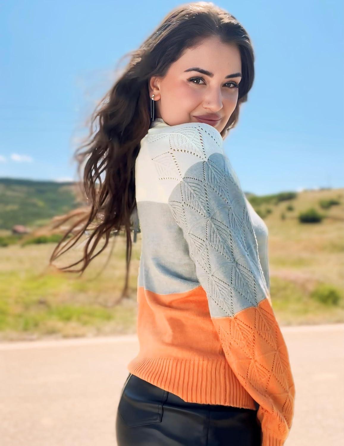 imageZeagoo Womens Sweaters 2025 Long Sleeve Crew Neck Lightweight Pullover Knitted Cute Fall Fashion TopsZ1 Caramel