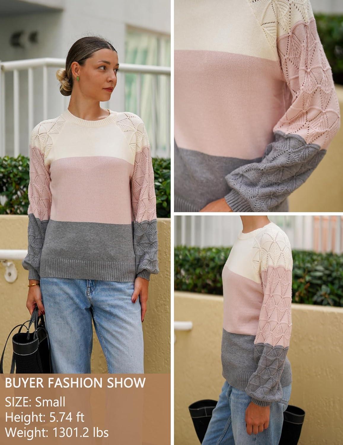 imageZeagoo Womens Sweaters 2025 Long Sleeve Crew Neck Lightweight Pullover Knitted Cute Fall Fashion TopsZ1 Pink