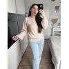 imageZeagoo Womens Sweaters 2025 Long Sleeve Crew Neck Lightweight Pullover Knitted Cute Fall Fashion TopsApricot