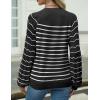 imageZeagoo Womens Sweaters 2025 Long Sleeve Crew Neck Lightweight Pullover Knitted Cute Fall Fashion TopsStripe Black