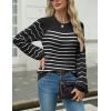 imageZeagoo Womens Sweaters 2025 Long Sleeve Crew Neck Lightweight Pullover Knitted Cute Fall Fashion TopsStripe Black