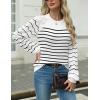 imageZeagoo Womens Sweaters 2025 Long Sleeve Crew Neck Lightweight Pullover Knitted Cute Fall Fashion TopsStripe White