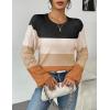 imageZeagoo Womens Sweaters 2025 Long Sleeve Crew Neck Lightweight Pullover Knitted Cute Fall Fashion TopsZ1 Brown