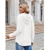 imageZeagoo Hoodies for Women Long Sleeve Drawstring V Neck Pullover Sweatshirts Shirts Loose Casual Fall Tops01white
