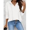 imageZeagoo Hoodies for Women Long Sleeve Drawstring V Neck Pullover Sweatshirts Shirts Loose Casual Fall Tops01white