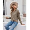 imageZeagoo Hoodies for Women Long Sleeve Drawstring V Neck Pullover Sweatshirts Shirts Loose Casual Fall TopsApricot