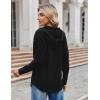 imageZeagoo Hoodies for Women Long Sleeve Drawstring V Neck Pullover Sweatshirts Shirts Loose Casual Fall TopsBlack
