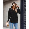imageZeagoo Hoodies for Women Long Sleeve Drawstring V Neck Pullover Sweatshirts Shirts Loose Casual Fall TopsBlack