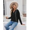 imageZeagoo Hoodies for Women Long Sleeve Drawstring V Neck Pullover Sweatshirts Shirts Loose Casual Fall TopsBlack