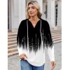 imageZeagoo Hoodies for Women Long Sleeve Drawstring V Neck Pullover Sweatshirts Shirts Loose Casual Fall TopsBlackwhite