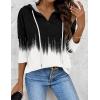 imageZeagoo Hoodies for Women Long Sleeve Drawstring V Neck Pullover Sweatshirts Shirts Loose Casual Fall TopsBlackwhite