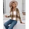 imageZeagoo Hoodies for Women Long Sleeve Drawstring V Neck Pullover Sweatshirts Shirts Loose Casual Fall TopsBrown Plaid