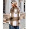 imageZeagoo Hoodies for Women Long Sleeve Drawstring V Neck Pullover Sweatshirts Shirts Loose Casual Fall TopsBrown Plaid
