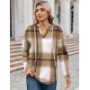 imageZeagoo Hoodies for Women Long Sleeve Drawstring V Neck Pullover Sweatshirts Shirts Loose Casual Fall TopsBrown Plaid