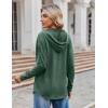 imageZeagoo Hoodies for Women Long Sleeve Drawstring V Neck Pullover Sweatshirts Shirts Loose Casual Fall TopsGreen