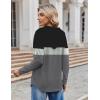 imageZeagoo Hoodies for Women Long Sleeve Drawstring V Neck Pullover Sweatshirts Shirts Loose Casual Fall TopsGrey Black