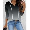 imageZeagoo Hoodies for Women Long Sleeve Drawstring V Neck Pullover Sweatshirts Shirts Loose Casual Fall TopsGrey Gradient