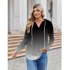 imageZeagoo Hoodies for Women Long Sleeve Drawstring V Neck Pullover Sweatshirts Shirts Loose Casual Fall TopsGrey Gradient