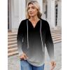 imageZeagoo Hoodies for Women Long Sleeve Drawstring V Neck Pullover Sweatshirts Shirts Loose Casual Fall TopsGrey Gradient