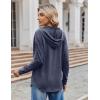 imageZeagoo Hoodies for Women Long Sleeve Drawstring V Neck Pullover Sweatshirts Shirts Loose Casual Fall TopsNavy Blue