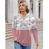 imageZeagoo Hoodies for Women Long Sleeve Drawstring V Neck Pullover Sweatshirts Shirts Loose Casual Fall TopsPeony Pink