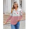imageZeagoo Hoodies for Women Long Sleeve Drawstring V Neck Pullover Sweatshirts Shirts Loose Casual Fall TopsPeony Pink