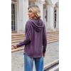 imageZeagoo Hoodies for Women Long Sleeve Drawstring V Neck Pullover Sweatshirts Shirts Loose Casual Fall TopsPurple