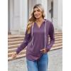 imageZeagoo Hoodies for Women Long Sleeve Drawstring V Neck Pullover Sweatshirts Shirts Loose Casual Fall TopsPurple