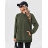 imageZeagoo Womens Fleece Hoodies Soft Midweight Casual Hooded Sweatshirts Y2K Fall Winter Pullover Tops Kangaroo PocketArmy Green