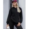 imageZeagoo Womens Fleece Hoodies Soft Midweight Casual Hooded Sweatshirts Y2K Fall Winter Pullover Tops Kangaroo PocketBlack