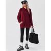 imageZeagoo Womens Fleece Hoodies Soft Midweight Casual Hooded Sweatshirts Y2K Fall Winter Pullover Tops Kangaroo PocketWine Red