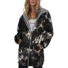imageZeagoo Womens Zip Up Hoodies Long Sleeve Fall Tunic Hooded Sweatshirt Oversized Fleece Jacket With Pockets Fall Coats 2025Black Tie Dye Without Fleece