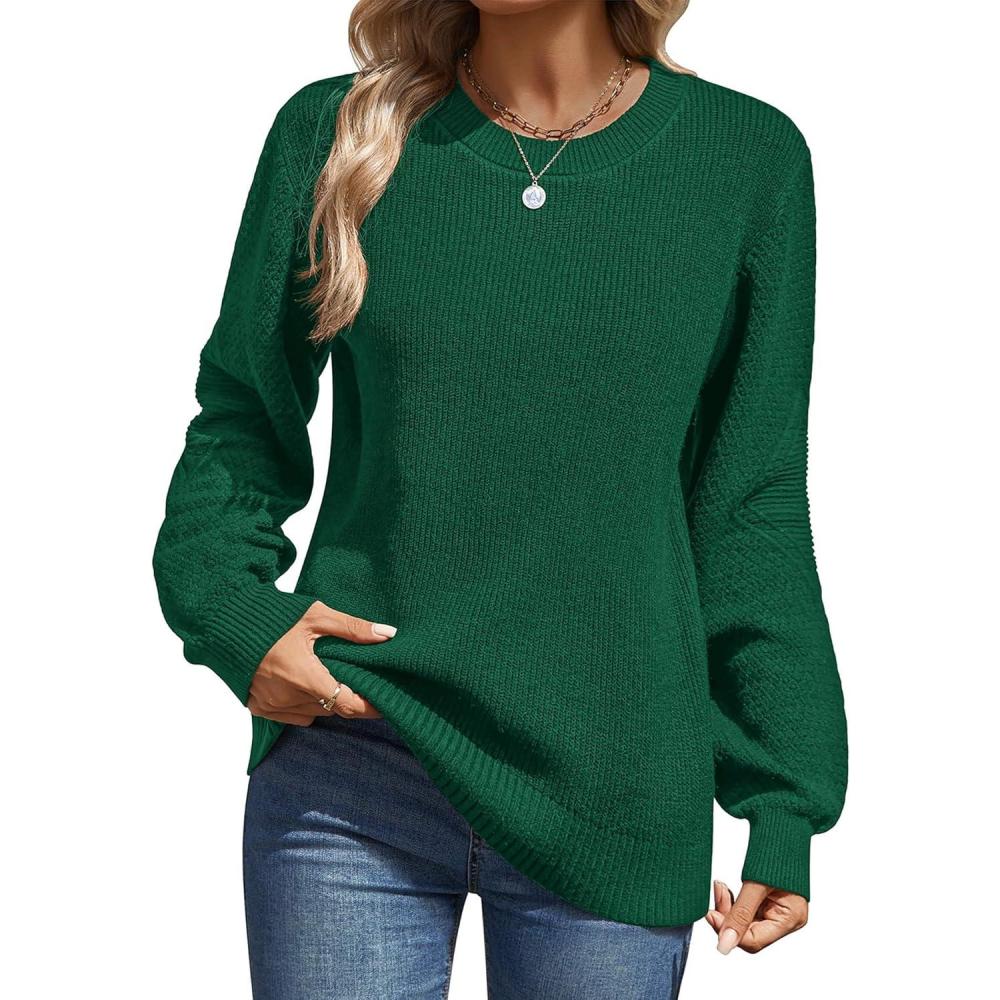 imageZeagoo Womens Fall Tops 2025 Fashion V Neck Long Sleeve Pullover Sweater SXXLLake Green