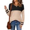 imageZeagoo Sweaters for Women Long Sleeve Tops Soft Knit Crew Neck Pullover Sweater Lightweight Crochet 2025 Fall OutfitsA Blackapricot