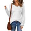 imageZeagoo Sweaters for Women Long Sleeve Tops Soft Knit Crew Neck Pullover Sweater Lightweight Crochet 2025 Fall OutfitsWhite